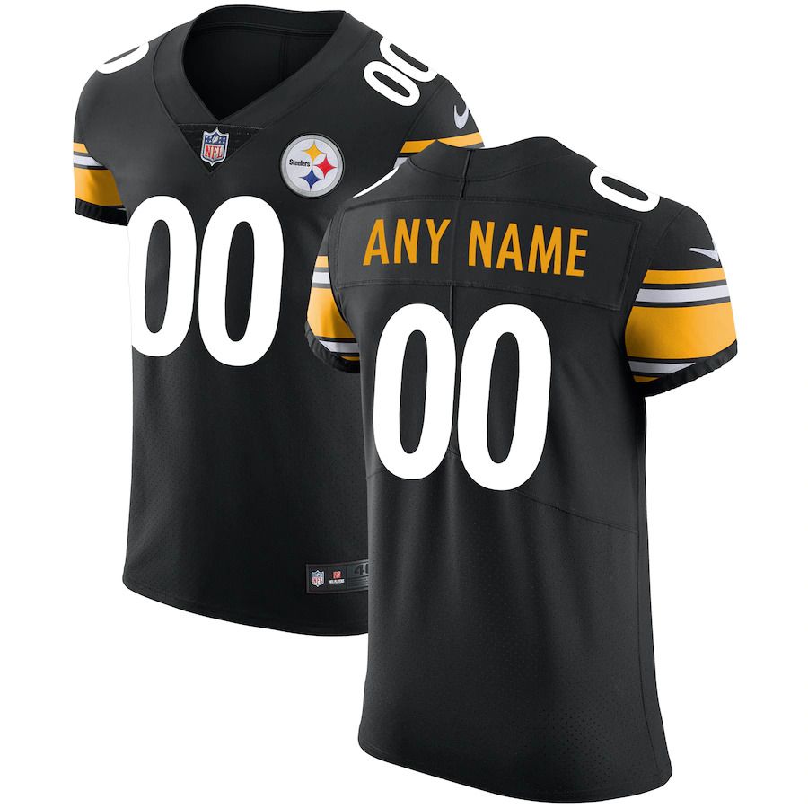 Men Pittsburgh Steelers Nike Black Vapor Untouchable Custom Elite NFL Jersey->->Custom Jersey
